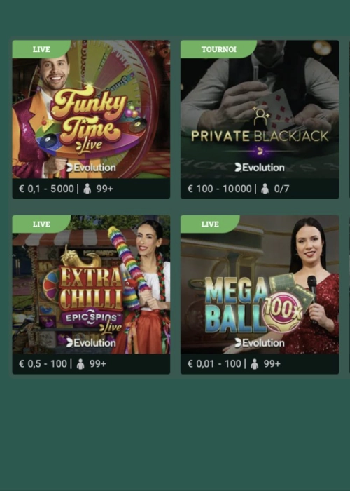 Page des avantages du programme VIP Cresus Casino